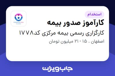 استخدام کارآموز صدور بیمه در کارگزاری رسمی بیمه مرکزی کد1778