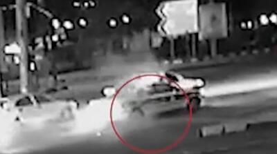 لحظات به رگبار بستن خودروی پلیس