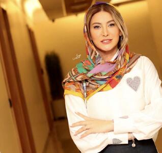 فریبا نادری «عروس حشمت فردوس» با روسری پُرنقش و نگار در فضای مجازی!