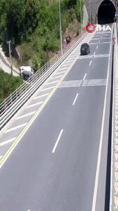 ببینید؛ دنده عقب ناگهانی اتوبوس منجر به حادثه شد