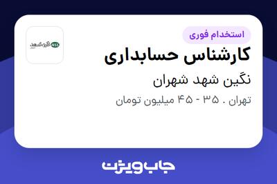 استخدام کارشناس حسابداری در نگین شهد شهران