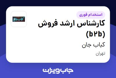استخدام کارشناس ارشد فروش (b2b) در کباب جان