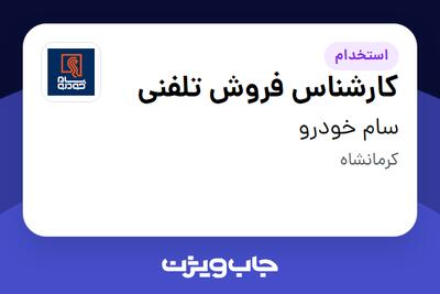 استخدام کارشناس فروش تلفنی - خانم در سام خودرو