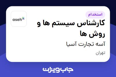 استخدام کارشناس سیستم ها و روش ها در آسه تجارت آسیا