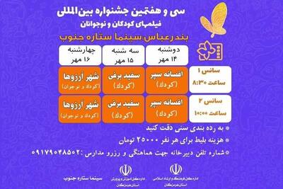 برگزاری جشنواره بین‌المللی فیلم کودکان و نوجوانان در بندرعباس