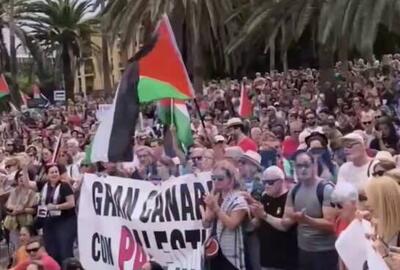 فیلم/ تظاهرات مردم جزایر قناری در حمایت از فلسطین