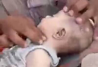 فیلم/ شهادت نوزاد شیرخوار فلسطینی در منطقه التفاح غزه