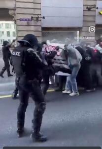 حمله شدید پلیس سوئد به تظاهرات حامیان فلسطین