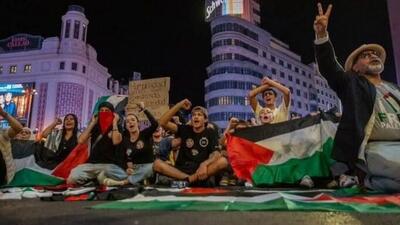 تظاهرات گسترده حامیان فلسطین در مادرید