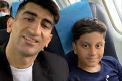  جشن تولد پسرِ بیرانوند با تم آبی جلب توجه کرد