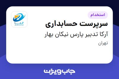 استخدام سرپرست حسابداری در آرکا تدبیر پارس نیکان بهار