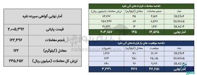 معامله ۲۶۸ کیلوگرم شمش نقره در بورس کالا