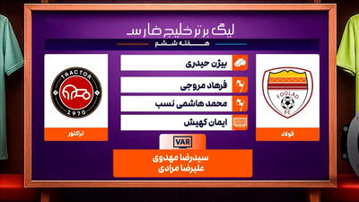 کارشناسی داوری دیدار فولاد - تراکتور