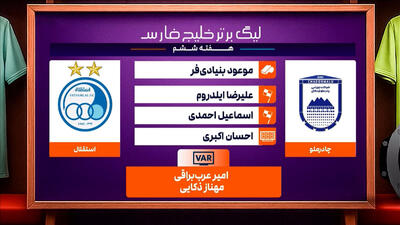 کارشناسی داوری دیدار چادرملو - استقلال