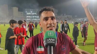 گفت و گو با گلزنان نساجی مقابل بعثت در پایان بازی
