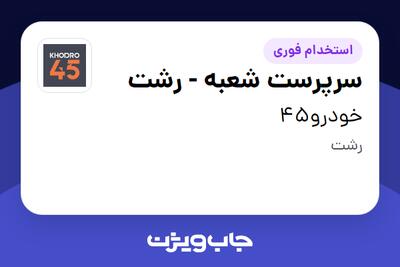 استخدام سرپرست شعبه - رشت در خودرو45