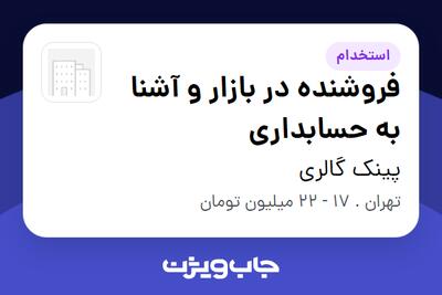 استخدام فروشنده در بازار و آشنا به حسابداری - خانم در پینک گالری