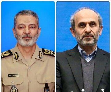 دیدار سرلشکر موسوی و پیمان جبلی / تأکید بر همکاری بیشتر نیروهای مسلح و رسانه ملی