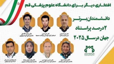 اعضای هیات‌علمی دانشگاه علوم پزشکی قم در فهرست ۲ درصد دانشمندان برتر جهان