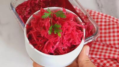 طرز تهیه ترشی کلم با سرکه و شکر / این ترشی ۴ ساعته آماده میشه