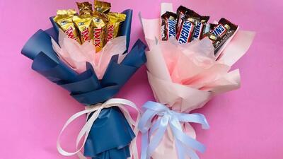 آموزش ساخت دسته گل شکلاتی زیبا و شیک برای هدیه !