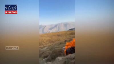 ۸ هکتار از پوشش گیاهی دامنه قله دماوند در آتش سوخت /فیلم