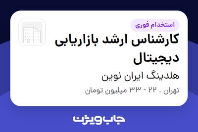  استخدام کارشناس ارشد بازاریابی دیجیتال - خانم در هلدینگ ایران نوین