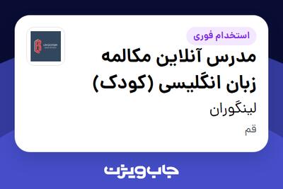 استخدام مدرس آنلاین مکالمه زبان انگلیسی (کودک) - خانم در لینگوران