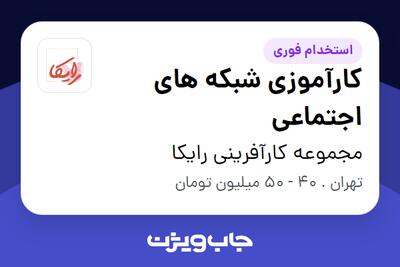استخدام کارآموزی شبکه های اجتماعی در مجموعه کارآفرینی رایکا