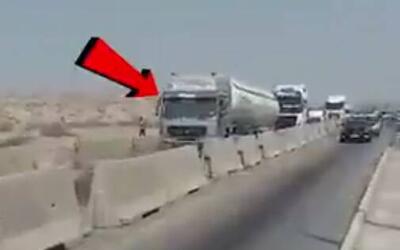 فیلم/ توقیف تانکر حمل گاز با راننده ۱۴ ساله!