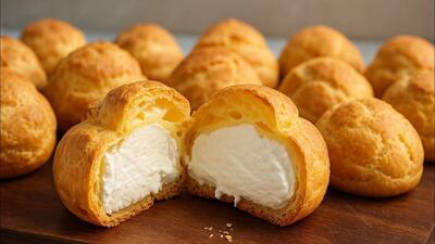 طرز تهیه نون خامه ای سبک و پفکی با خامه نرم و خوشمزه