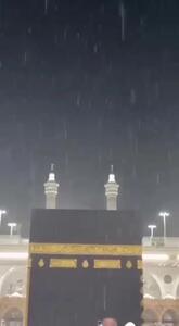 لحظه باران شدید در مسجدالحرام  + فیلم