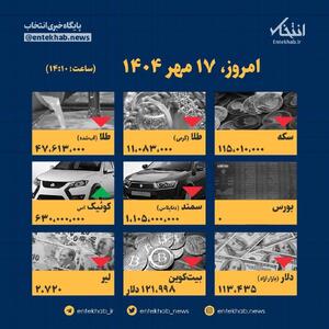 اینفوگرافیک / امروز ۱۷ مهر قیمت ها چقدر است؟