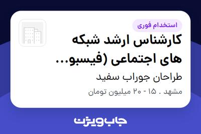 استخدام کارشناس ارشد شبکه های اجتماعی (فیسبوک، اینستاگرام، لینکداین، واتس آپ و ...) در طراحان جوراب سفید