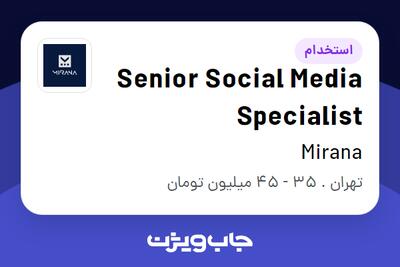  استخدام Senior Social Media Specialist - آقا در Mirana