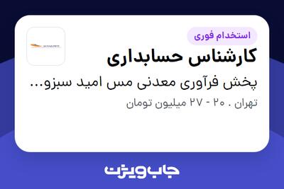 استخدام کارشناس حسابداری در پخش فرآوری معدنی مس امید سبزواران