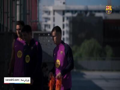 تمرینات روز گذشته تیم بارسلونا