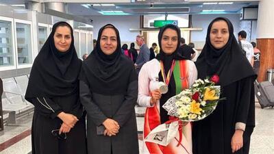 استقبال از بانوی کماندار یزدی که در ارمنستان ۲ مدال نقره گرفت