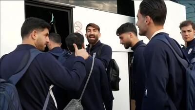 استقبال گرم از ملی پوشان فوتبال ایران در لحظه ورود به روسیه