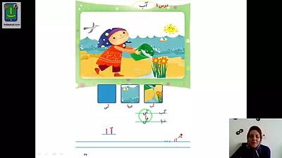 آموزش فارسی کلاس اول. روخوانی درس اول. آب