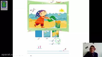 آموزش فارسی کلاس اول. روخوانی درس اول. آب