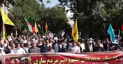 حمایت مردم مازندران از ملت مقاوم فلسطین در راهپیمایی «بشارت نصر»