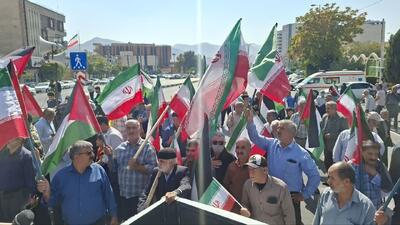 راهپیمایی نمازگزاران اراکی در حمایت از مردم مظلوم و مقتدر غزه