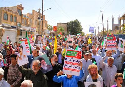 راهپیمایی «بشارت نصر» در کرمانشاه در دومین سالگرد طوفان‌الاقصی تصویر - تسنیم