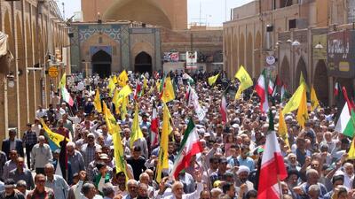 راهپیمایی سراسری بشارت نصر حمایت از مردم غزه در یزد