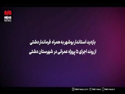 بررسی روند اجرای ۵ پروژه عمرانی در دشتی با حضور استاندار بوشهر