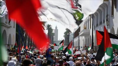 ۱۱۰ تظاهرات در ۵۸ شهر مغرب به مناسبت توافق آتش‌بس در غزه