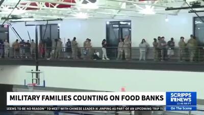 تعطیلی دولت آمریکا، نظامیان را به صف غذا کشاند!/فیلم