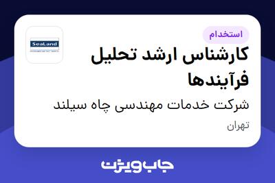 استخدام کارشناس ارشد تحلیل فرآیندها در شرکت خدمات مهندسی چاه سیلند