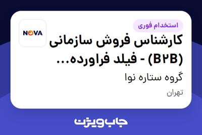 استخدام کارشناس فروش سازمانی (B2B) - فیلد فراورده های گوشتی در گروه ستاره نوا